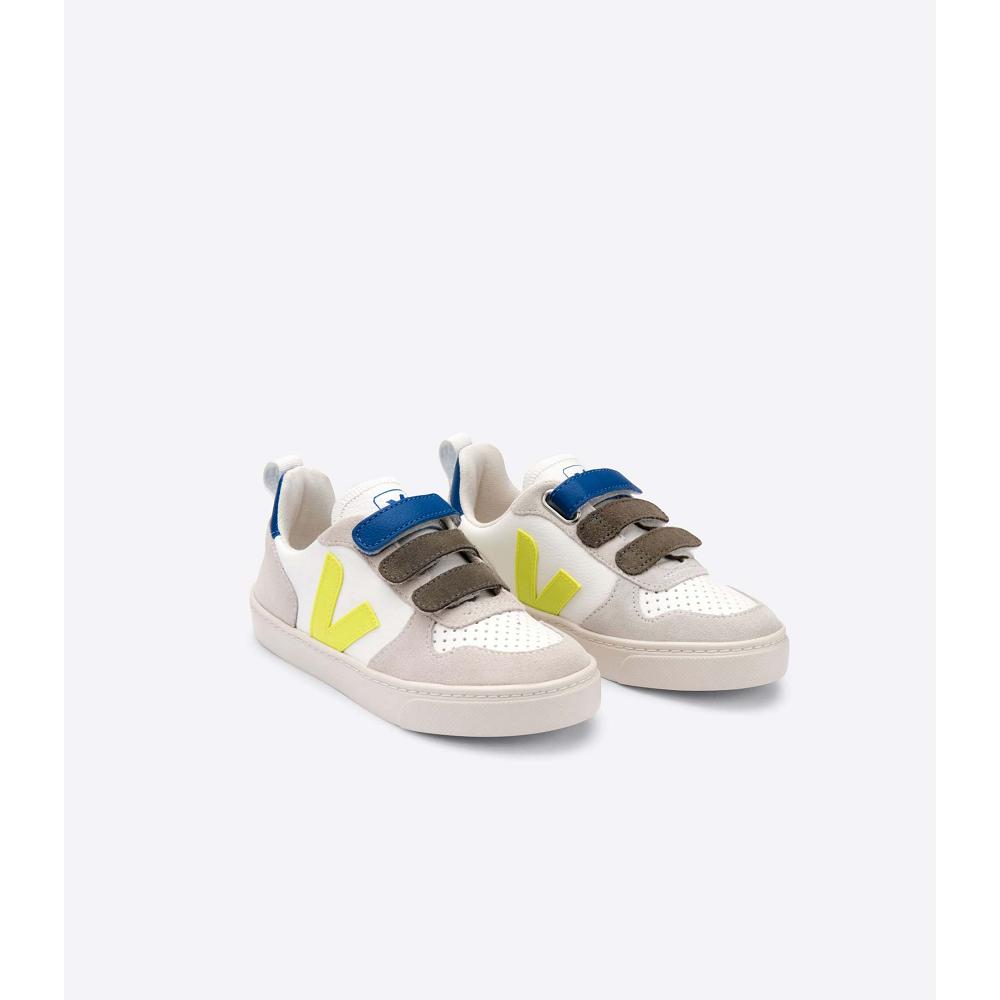 Kids' Veja V-10 X BONTON Sneakers White/Blue | ZA 843WNB